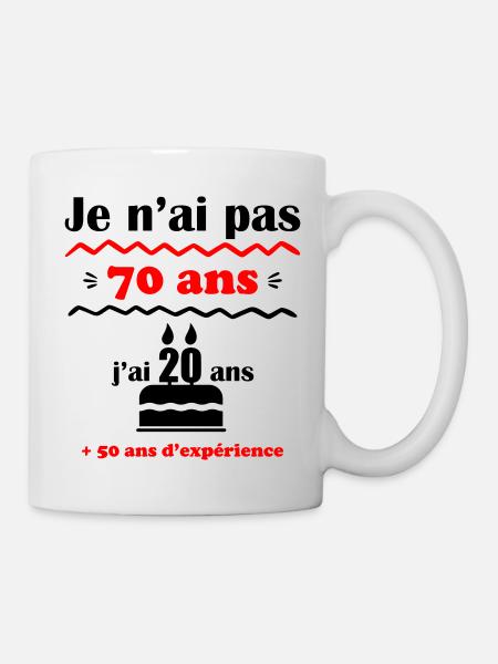 pas 70 ans : cadeau d'anniversaire 70 ans. - Mug blanc - blanc