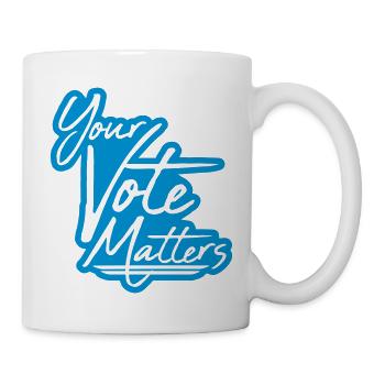 votre vote compte citation - Mug blanc - blanc - Droite