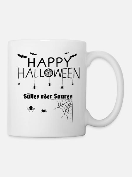 Happy Halloween / Süßes oder Saures - Tasse - Weiß