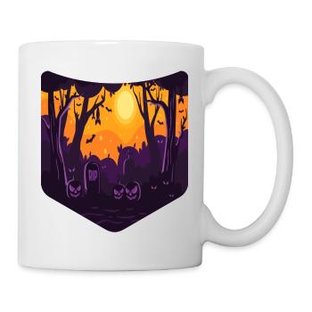 Cimetière Full Moon Creepy Breast Pocket Halloween - Mug blanc - blanc - Droite
