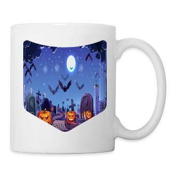 Citrouille Chauve-souris Creepy Breast Pocket Halloween - Mug blanc - blanc - Droite