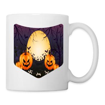Citrouille Creepy Breast Pocket Full Moon Halloween - Mug blanc - blanc - Droite
