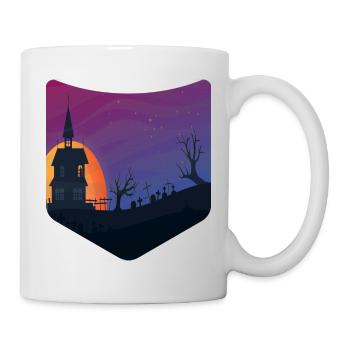 Full Moon Creepy Halloween Breast Pocket Halloween - Mug - white - Right