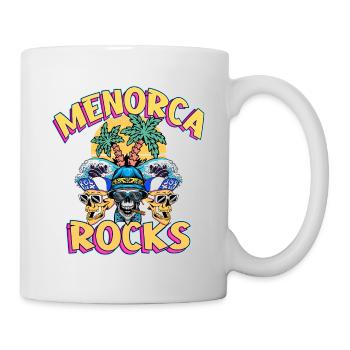 Menorca Sommer Sonne Strand Palmen Party Retro - Tasse - Weiß - Rechts