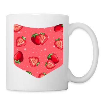 Summer Fruit Fruit Breast Pocket Strawberry - Mug - white - Right
