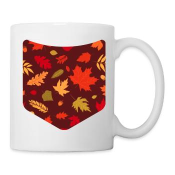 Autumn Leaves Colorful Leaves Natural Breast Pocket Autumn - Mug - white - Right