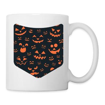 Creepy Pumpkin Chest Bag Costume Halloween - Mug blanc - blanc - Droite