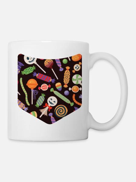 Tricky Or Sour Creepy Breast Pocket Halloween - Mug - white