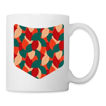 Botanik Natur Buntes Laub Brusttasche Herbst - Tasse - Weiß - Rechts