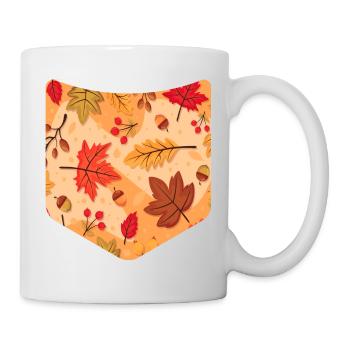 Colorful Autumn Foliage Natural Chest Pocket Autumn - Mug - white - Right