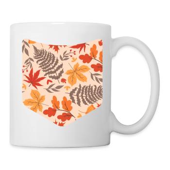 Nature Vintage Autumn Foliage Chest Pocket Autumn - Mug - white - Right