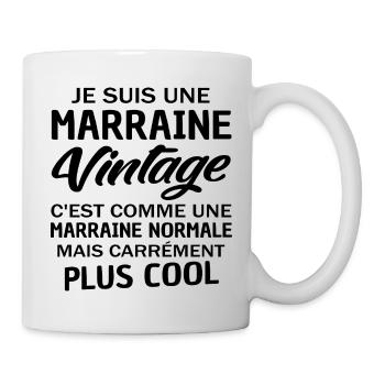 marraine vintage / humour marraine - Mug blanc - blanc - Droite
