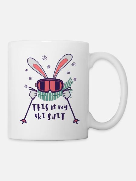 Das ist mein Skianzug Skihase Skihäschen - Tasse - Weiß