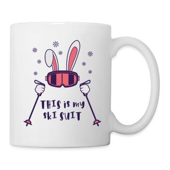 This is my Ski Suit Skiing Rabbit with ski poles - Mug - white - Right