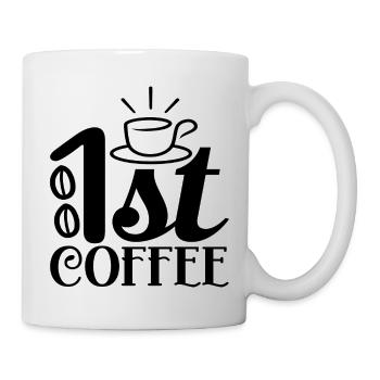 1er Café - Mug blanc - blanc - Droite