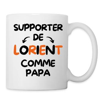 Supporter de Lorient comme papa - Mug blanc - blanc - Droite