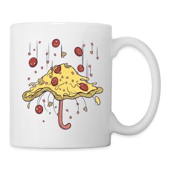 Pizza Regenschirm - Tasse - Weiß - Rechts