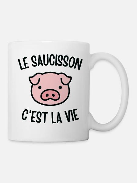 Le saucisson c'est la vie - Mug blanc - blanc