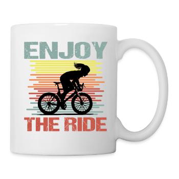 Fahrrad fahren Frau Enjoy the Ride - Tasse - Weiß - Rechts
