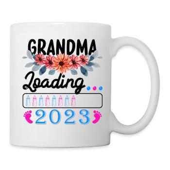 Werdende Oma 2023 Oma loading 2023 - Tasse - Weiß - Rechts