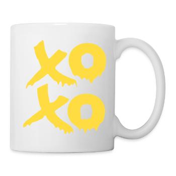 Xoxo Hugs and Kisses en jaune - Mug blanc - blanc - Droite