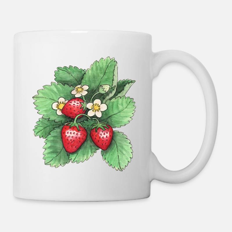 Erdbeeren - Tasse - Weiß