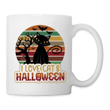 Halloween Vintage Retro Cat Lover - Mug - white - Right