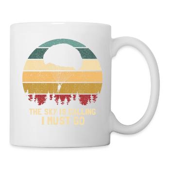 The Sky Is Calling I Must Go Funny Retro Skydiving - Mug - white - Right