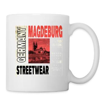 Magdeburg Deutschland Stadt Skyline Heimat Liebe - Tasse - Weiß - Rechts