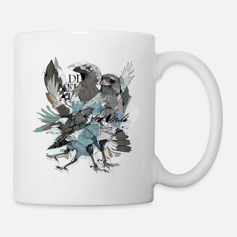 Corbeau Illu - Mug blanc - blanc