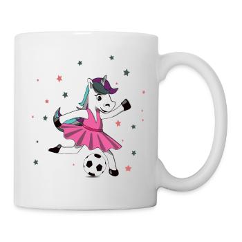 Unicorn plays soccer UNICORN soccer ball sports - Mug - white - Right