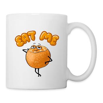Geschälte sexy Orange: Iss mich :) - Tasse - Weiß - Rechts