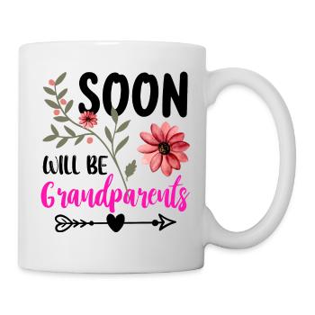 Bald werden wir Oma und Opa, Wir werden Großeltern - Tasse - Weiß - Rechts