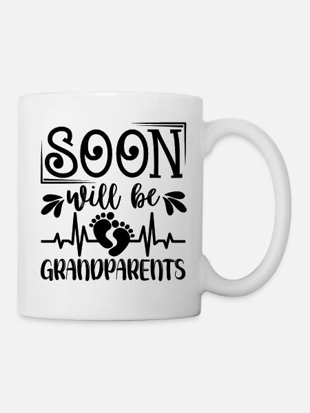 Nous serons bientôt grands-parents, nous serons grand-mère et grand-père - Mug blanc - blanc