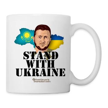 Ukraine Kasachstan Unterstützer Merch - Tasse - Weiß - Rechts