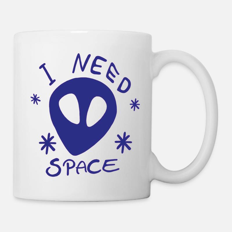 I NEED SPACE Alien Dark Blue Universe Universe - Mug - white