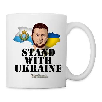 San Marino Stand with Ukraine - Tasse - Weiß - Rechts
