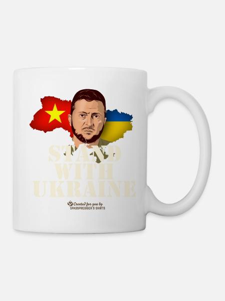 Le Vietnam se tient aux côtés de l’Ukraine - Mug blanc - blanc