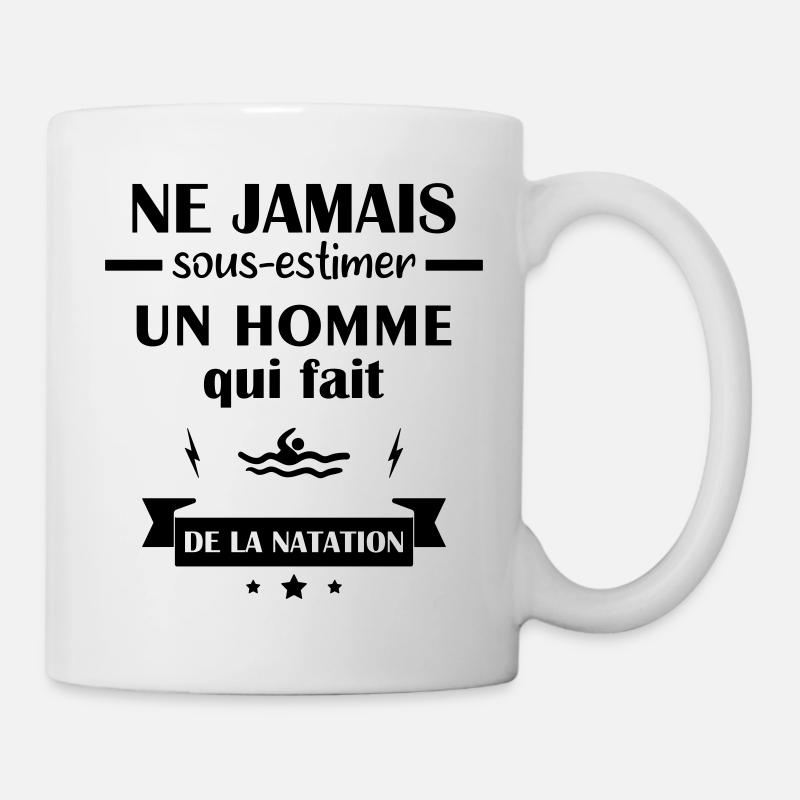 Ne jamais sous estimer natation - Mug blanc - blanc