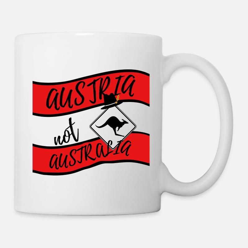 Österreich Design -Austria not Australia Spruch - Tasse - Weiß