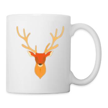 Deer head in autumn Deer antlers Buck Fawn - Mug - white - Right