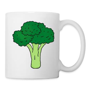 Broccoli Illustration Vegetables Vegan Food - Mug - white - Right