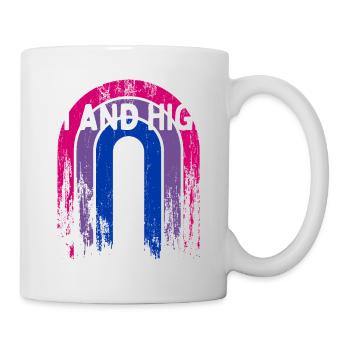 Bi And High Bisexual Sayings Bi Pride Quotes LGBTQ - Mug - white - Right