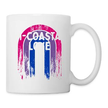 Bi-Coastal Love Bisexual Couples Bi Pride Lovers - Mug blanc - blanc - Droite