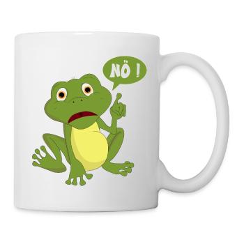 Heute mal Nö ! Lustiges T-Shirt mit Frosch Design - Tasse - Weiß - Rechts