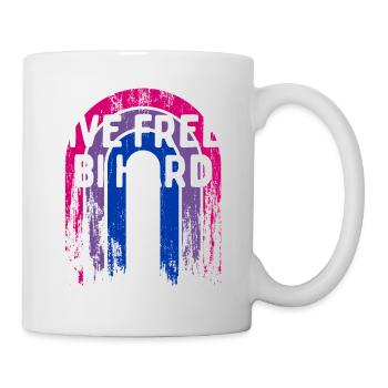 Live Free Bi Hard Bisexual Motivational Quote Bi - Mug blanc - blanc - Droite