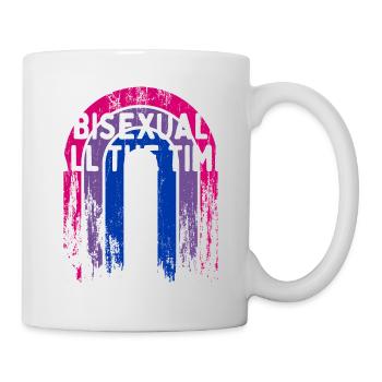 Bisexuel tout le temps Bi Citation Motivationnelle Bi - Mug blanc - blanc - Droite