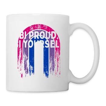 Bi Proud Bi Yourself Bisexual Motivational Quote - Mug - white - Right
