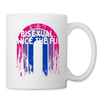 Bisexuel. Deux fois plus de plaisir Bi LGBTQ Bi Pride LGBT - Mug blanc - blanc - Droite