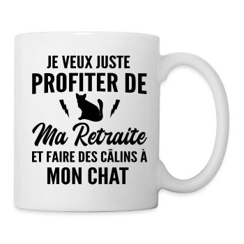 retraite et chat / humour retraite - Mug blanc - blanc - Droite
